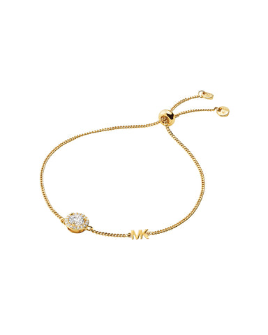 Michael Kors 14k Gold-Plated Sterling Silver Logo Slider Bracelet