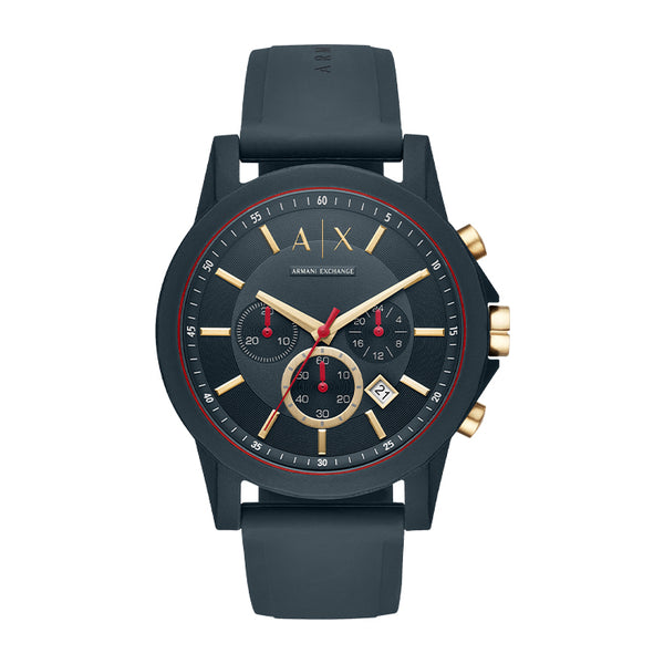 Armani Exchange Chronograph Blue Silicone Watch