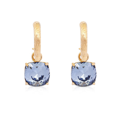 Camila Ohrling Carla Denim Blue Crystal Earrings