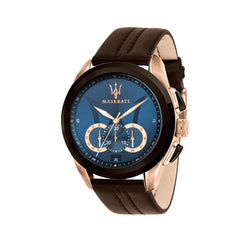 Maserati Traguardo Blue & Brown Gents Watch