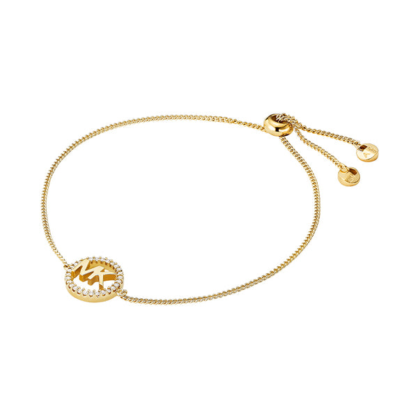 Michael Kors 14k Gold-Plated Sterling Silver Logo Slider Bracelet