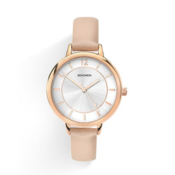 Sekonda Cream Strap with White Dial Ladies Watch