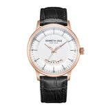 KENNETH COLE White Leather Strap, Champagne Dial Ladies Watch