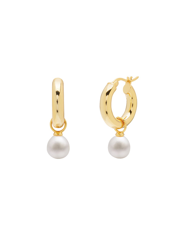 Kyoto Kaya - Pearl Hoops with Detachable Pearl Charms