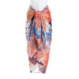 Morgan & Oates Sunburst Papaya/Blue 100% Cotton Beach Wrap